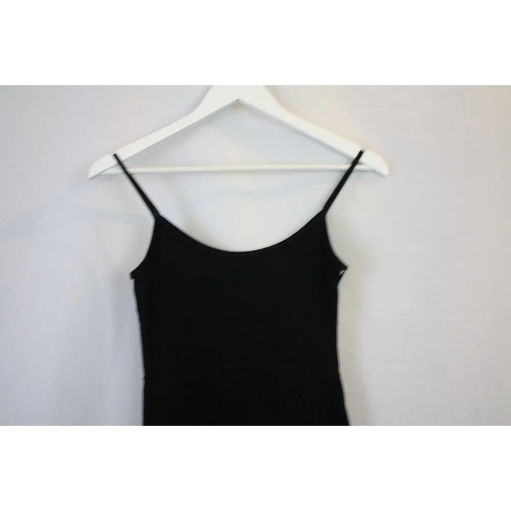 Brandy Melville Dress Womens Small Black Kyran Bodycon Mini Striped Y2K Cotton